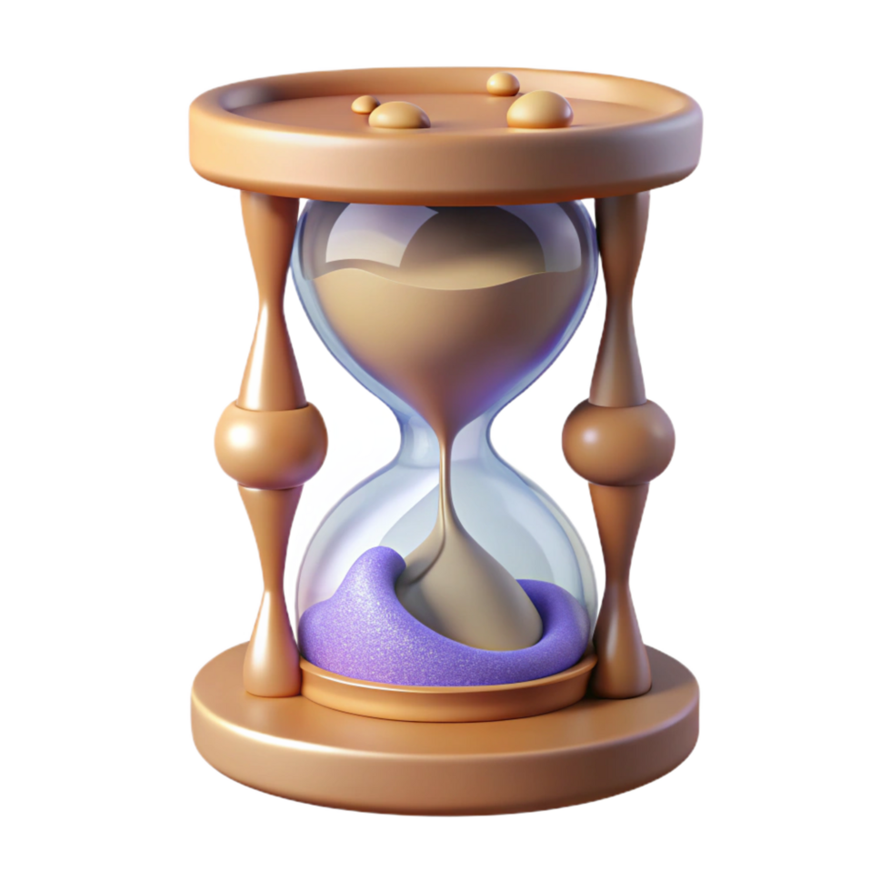 peaceful majestic A stylized hourglass with swirling sand and magical runes. NO BACKGROUND with Transparent Background. gallery standard png