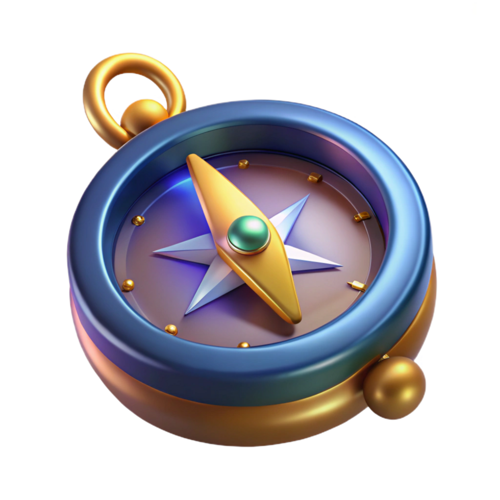 spectacular tranquil coastal A magical compass with a spinning, glowing needle. NO BACKGROUND with Transparent Background. precision png