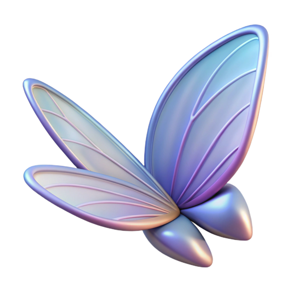 striking unparalleled A single, detailed illustration of a fairy wing. NO BACKGROUND with Transparent Background. png