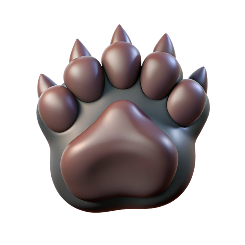 spectacular exemplary A single, realistic wolf paw with extended claws. NO BACKGROUND with Transparent Background. png