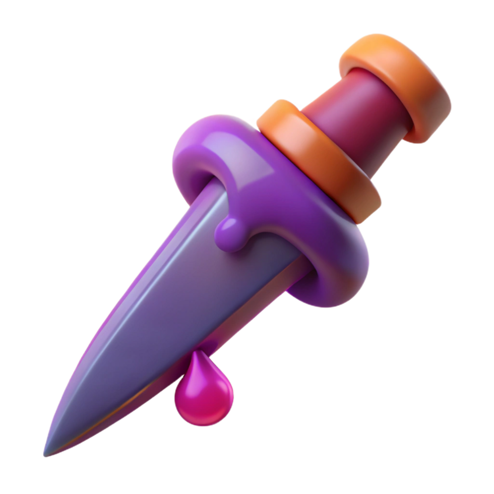 romantic sumptuous A stylized, dripping dagger with glowing poison. NO BACKGROUND with Transparent Background. fine detail png
