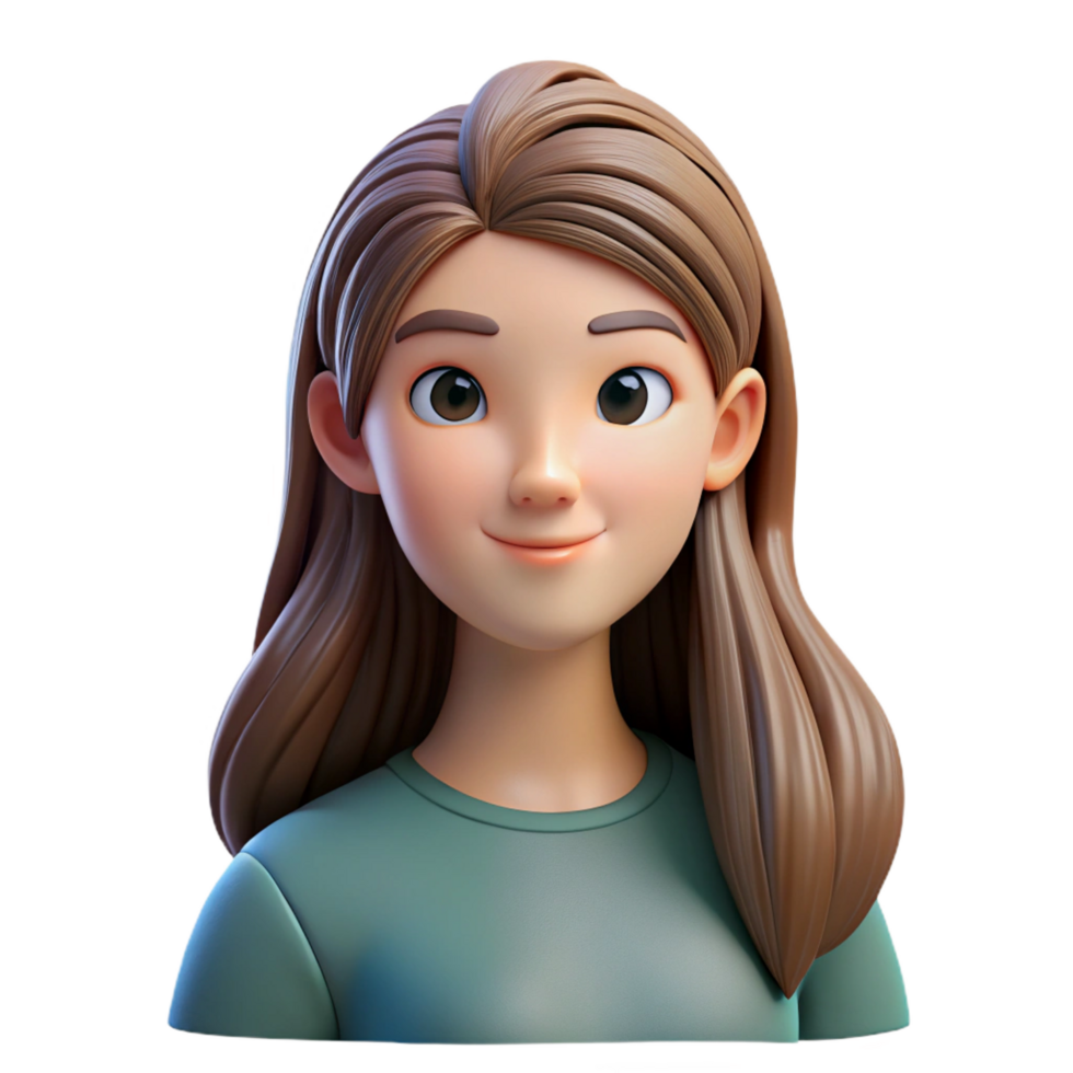 spectacular contemporary Young woman with long flowing hair NO BACKGROUND with Transparent Background. studio quality png