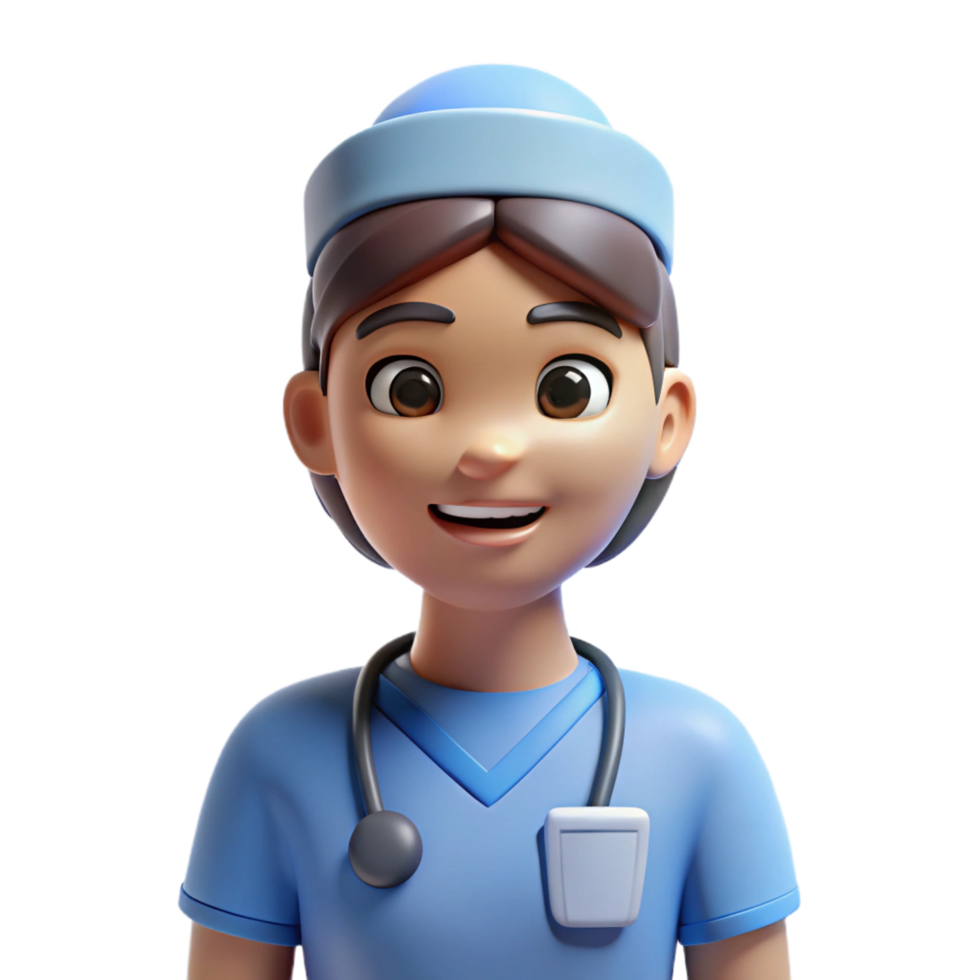spectacular creative Nurse in scrubs NO BACKGROUND with Transparent Background. crisp png