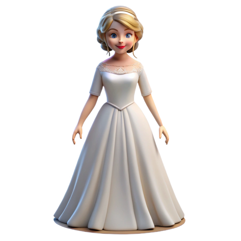 stunning calm baroque Bride in a wedding dress NO BACKGROUND with Transparent Background. sharp png