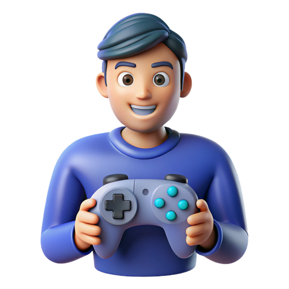 vibrant dynamic urban Gamer with a controller NO BACKGROUND with Transparent Background. 4K png