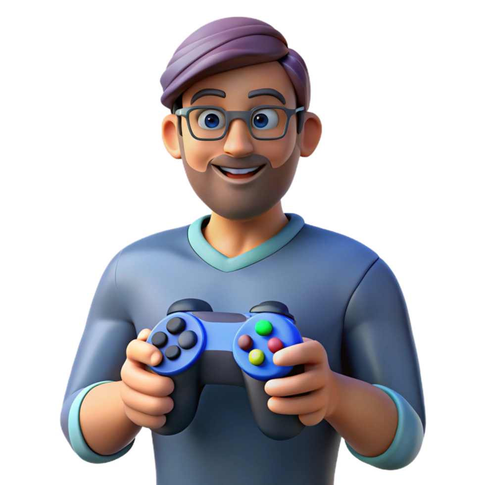 majestic abstract Gamer with a controller NO BACKGROUND with Transparent Background. gallery standard png