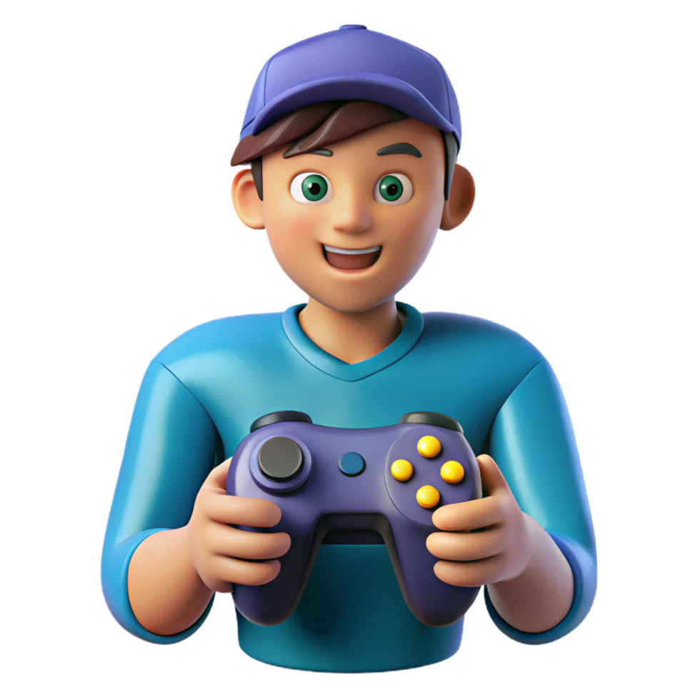 radiant peaceful baroque Gamer with a controller NO BACKGROUND with Transparent Background. gallery standard png