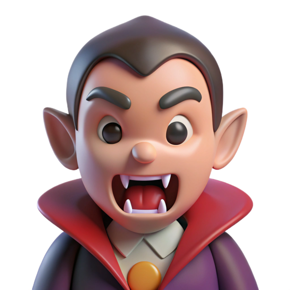 fascinating memorable Vampire with fangs NO BACKGROUND with Transparent Background. png