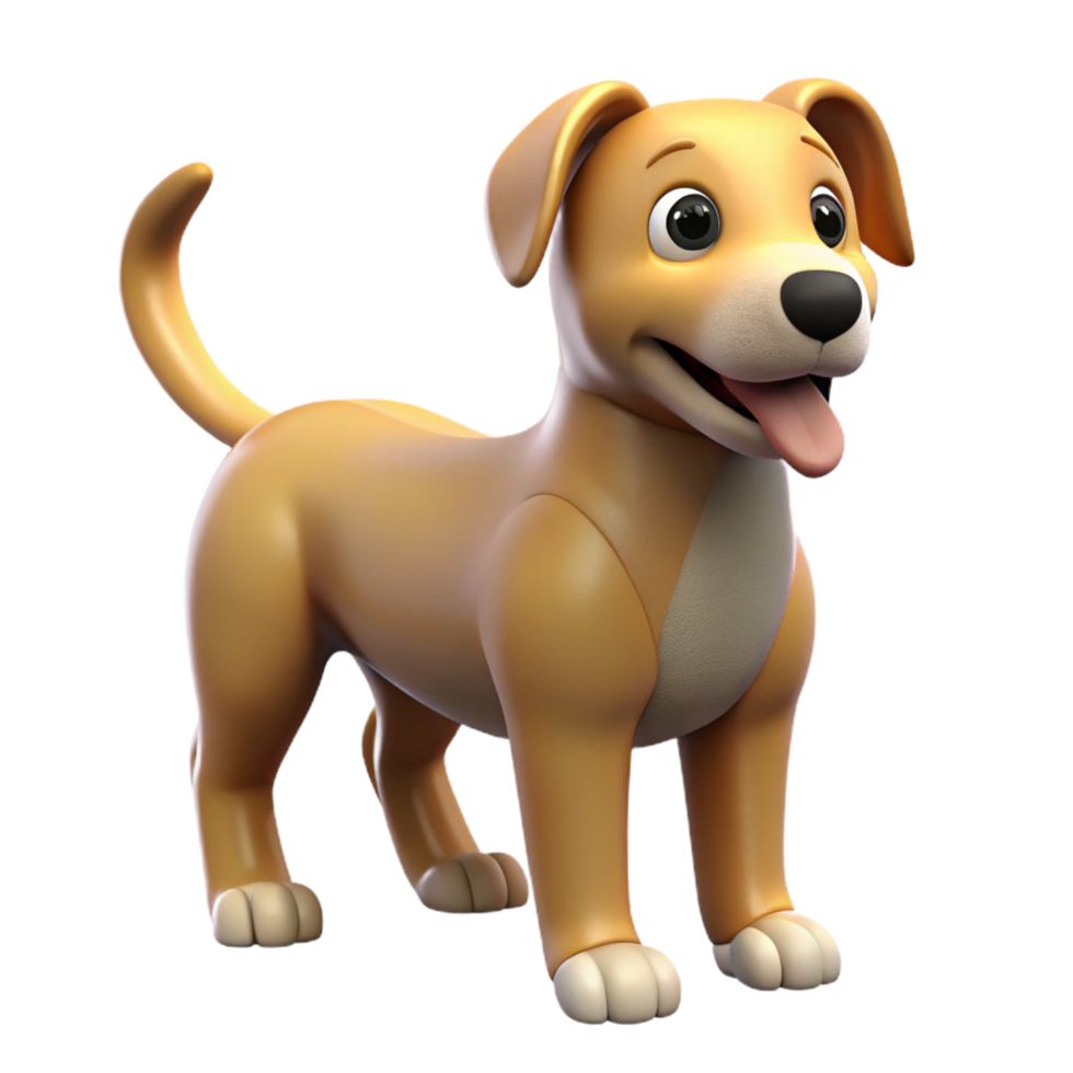 mesmerizing exceptional Dog with wagging tail NO BACKGROUND with Transparent Background. png