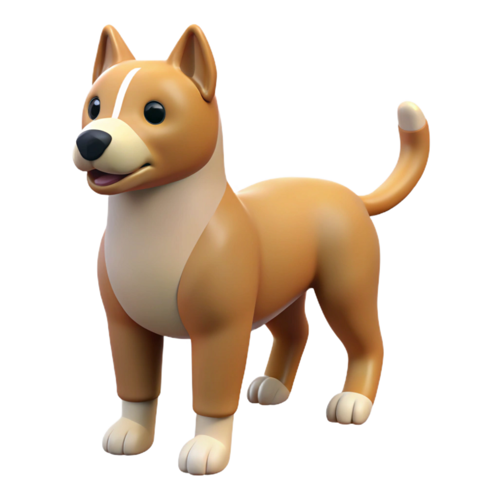 memorable renaissance Dog with wagging tail NO BACKGROUND with Transparent Background. studio quality png