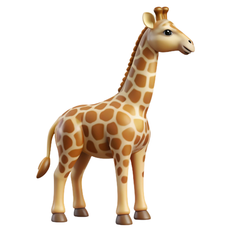 memorable avant-garde Giraffe with long neck NO BACKGROUND with Transparent Background. sharp png