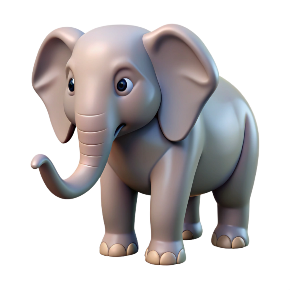 pristine geometric Elephant with trunk raised NO BACKGROUND with Transparent Background. refined png