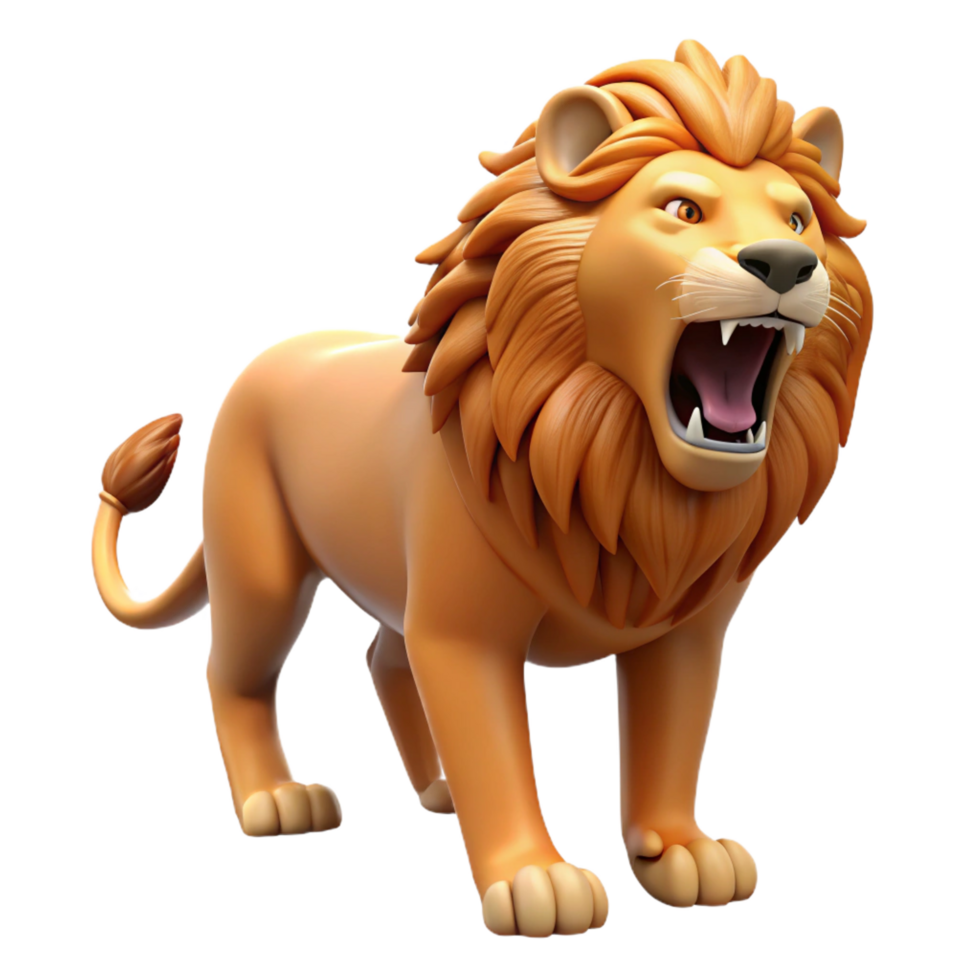 pristine bold futuristic Lion roaring NO BACKGROUND with Transparent Background. precision png