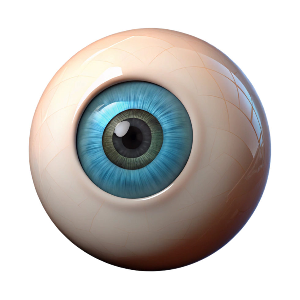 whimsical alluring Human eye looking directly at camera NO BACKGROUND with Transparent Background. 4K png