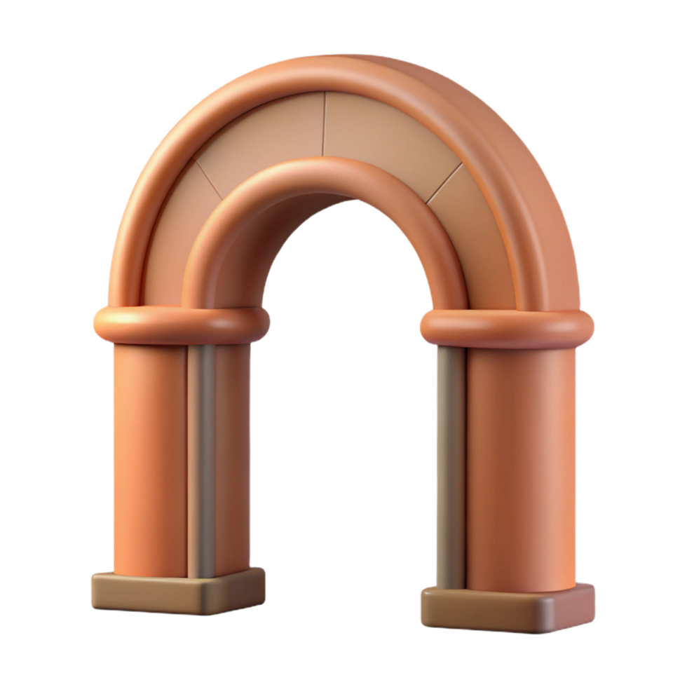 impressive joyful contemporary Romanesque arch keystone, NO BACKGROUND with Transparent Background. studio quality png