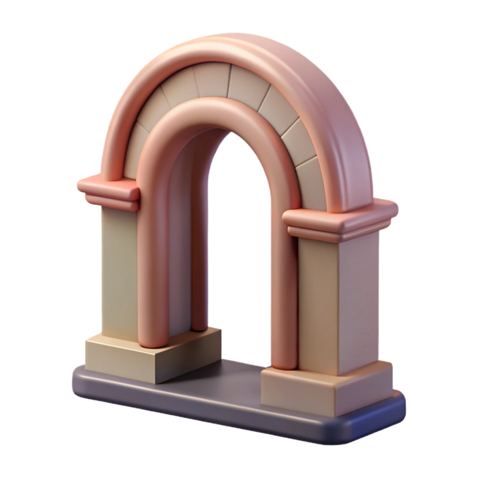 magnificent bold mid-century Romanesque arch keystone, NO BACKGROUND with Transparent Background. exclusive png