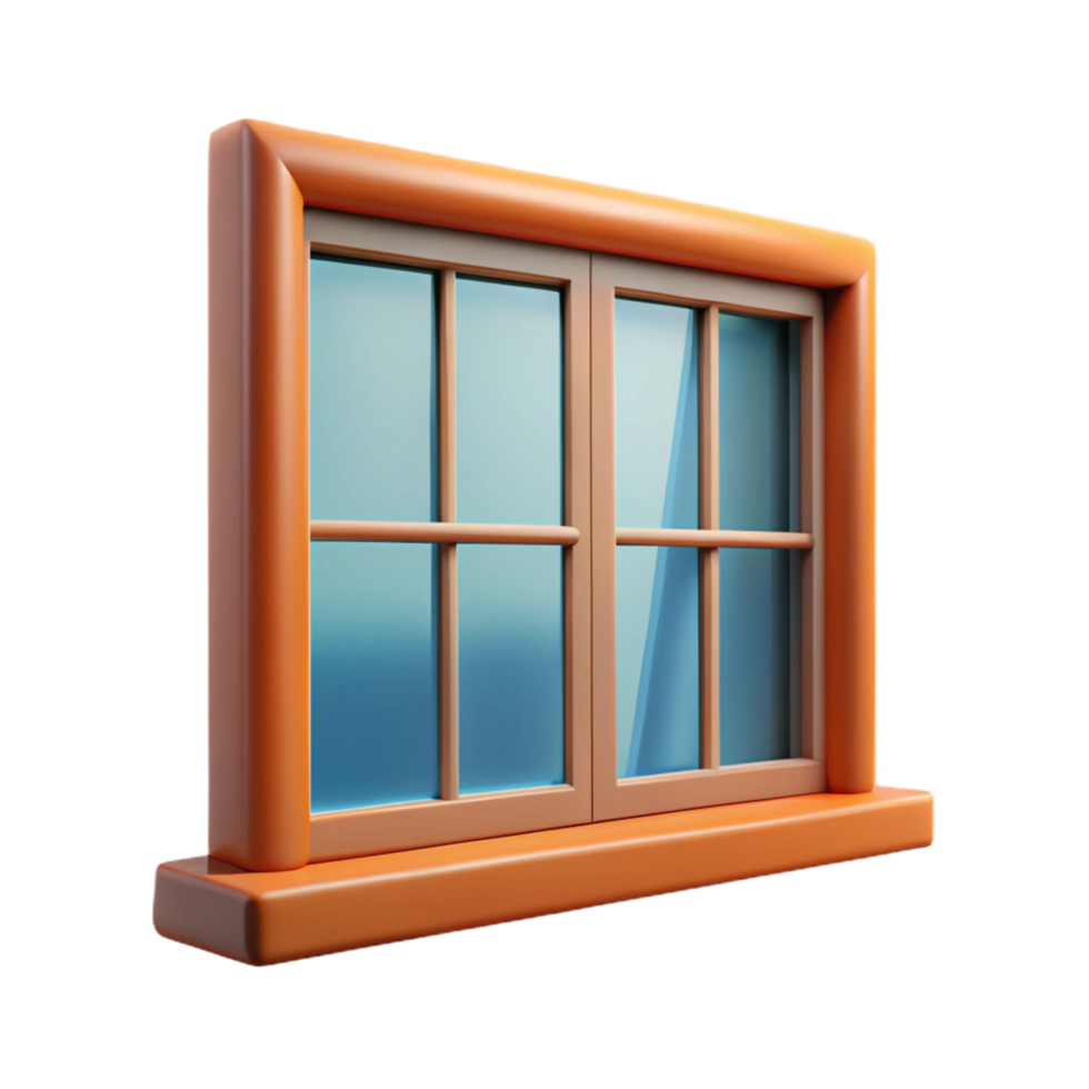striking dynamic abstract Mid-century modern window frame, NO BACKGROUND with Transparent Background. artisan png