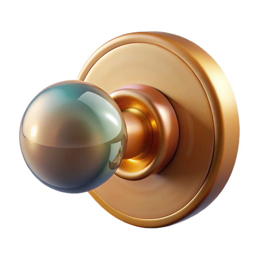 memorable artistic Bauhaus doorknob, NO BACKGROUND with Transparent Background. expertly shot png