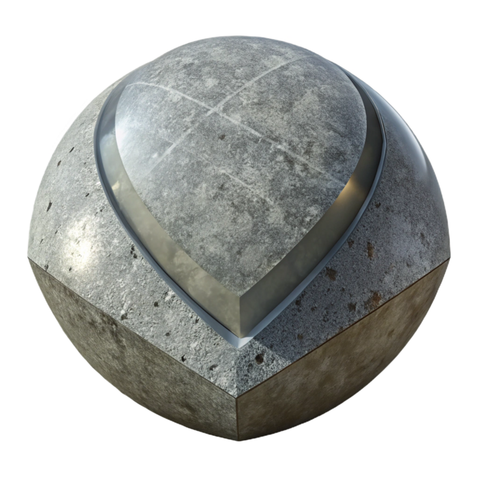 radiant futuristic Brutalist concrete texture, NO BACKGROUND with Transparent Background. gallery standard png