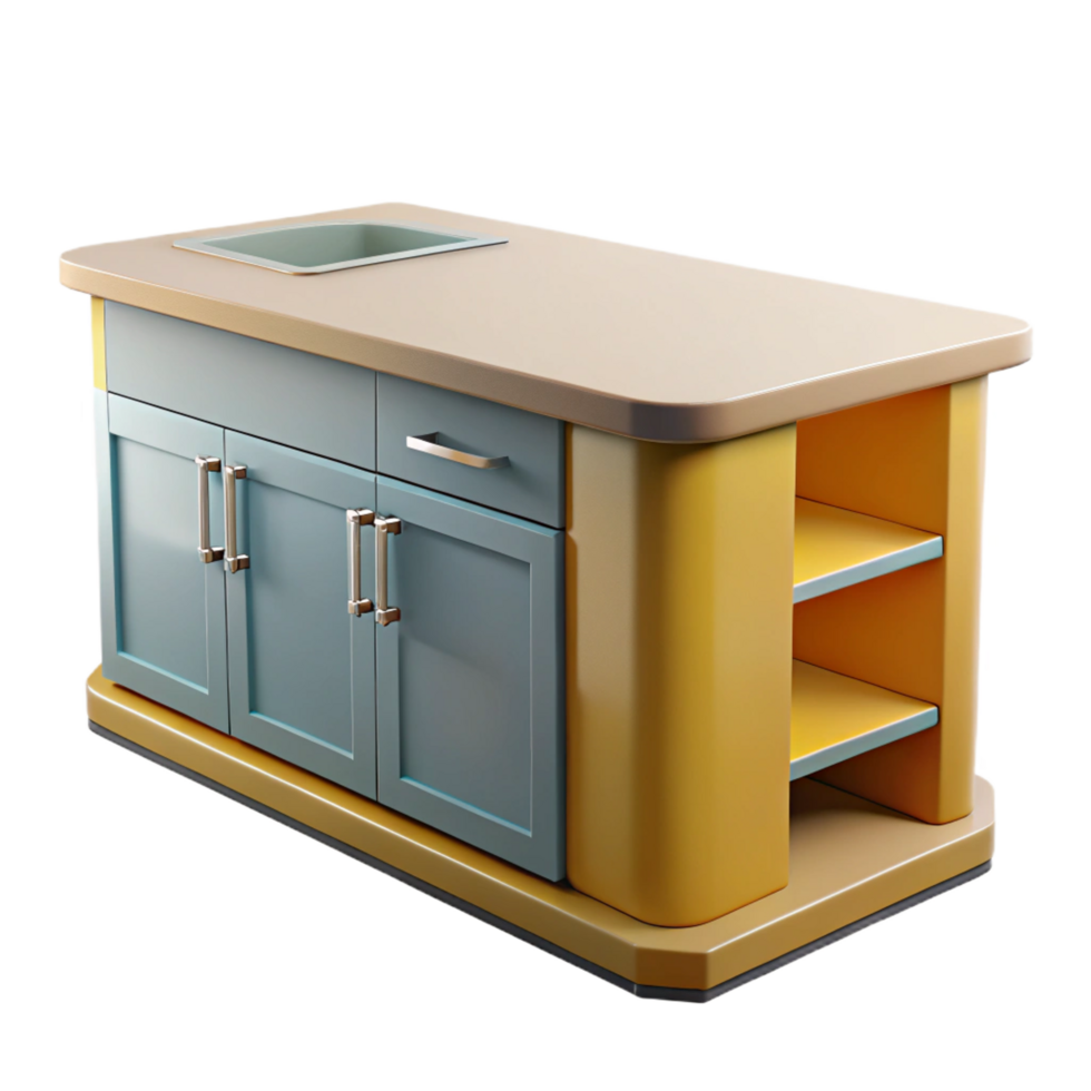 standout classic Kitchen island, NO BACKGROUND with Transparent Background. high quality png