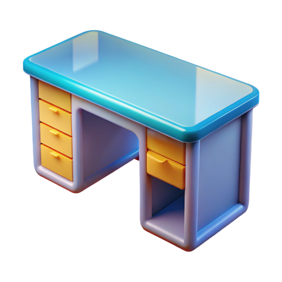 pristine notable Desk, NO BACKGROUND with Transparent Background. png