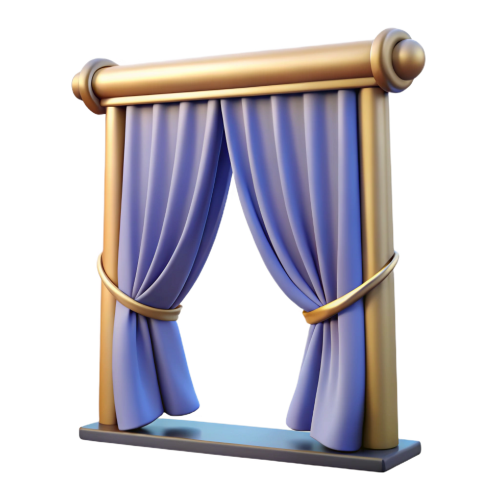 majestic ethereal rustic Curtain, NO BACKGROUND with Transparent Background. high resolution png