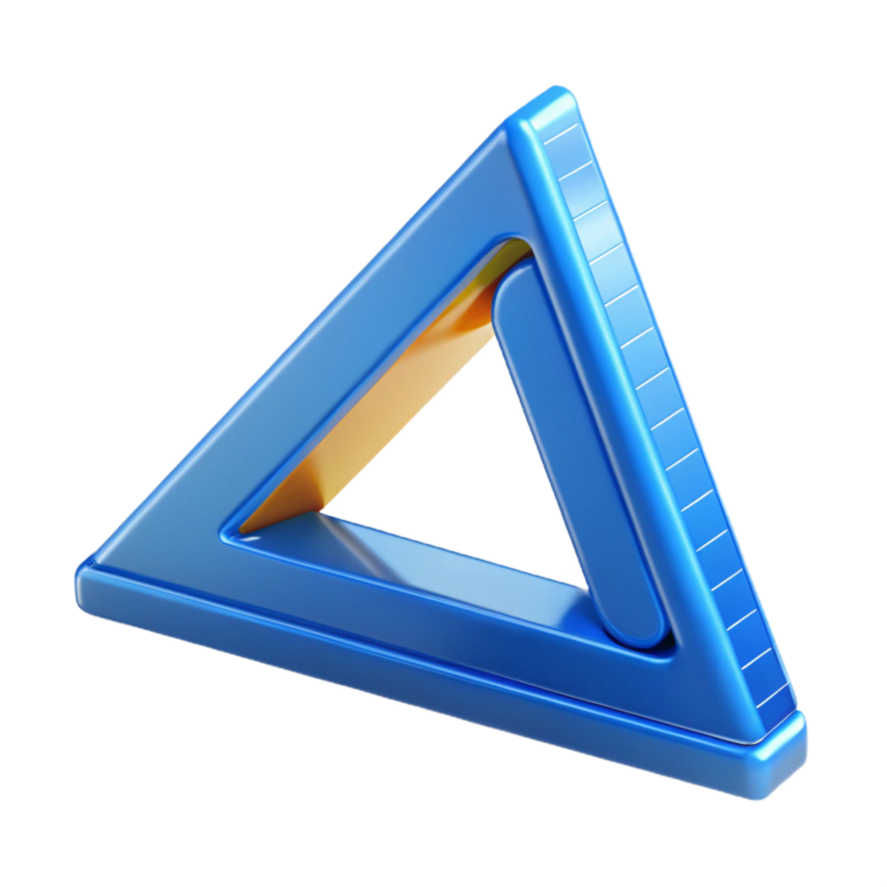 radiant traditional Architect's triangle, NO BACKGROUND with Transparent Background. detailed png