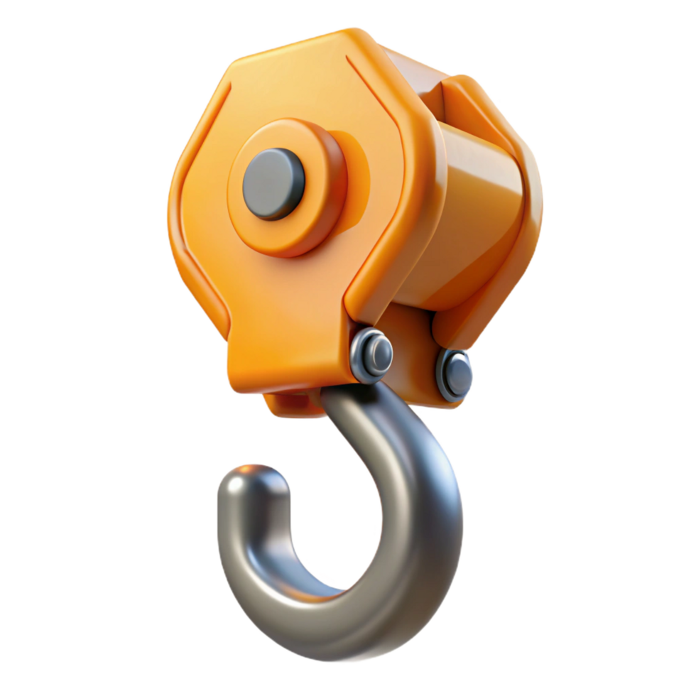 magnificent romantic modern Construction crane hook, NO BACKGROUND with Transparent Background. precision png