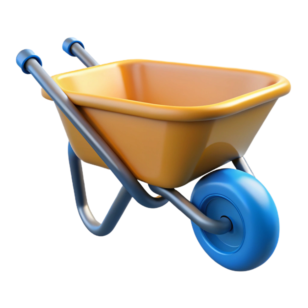 majestic melancholic minimalist Wheelbarrow, NO BACKGROUND with Transparent Background. sharp png