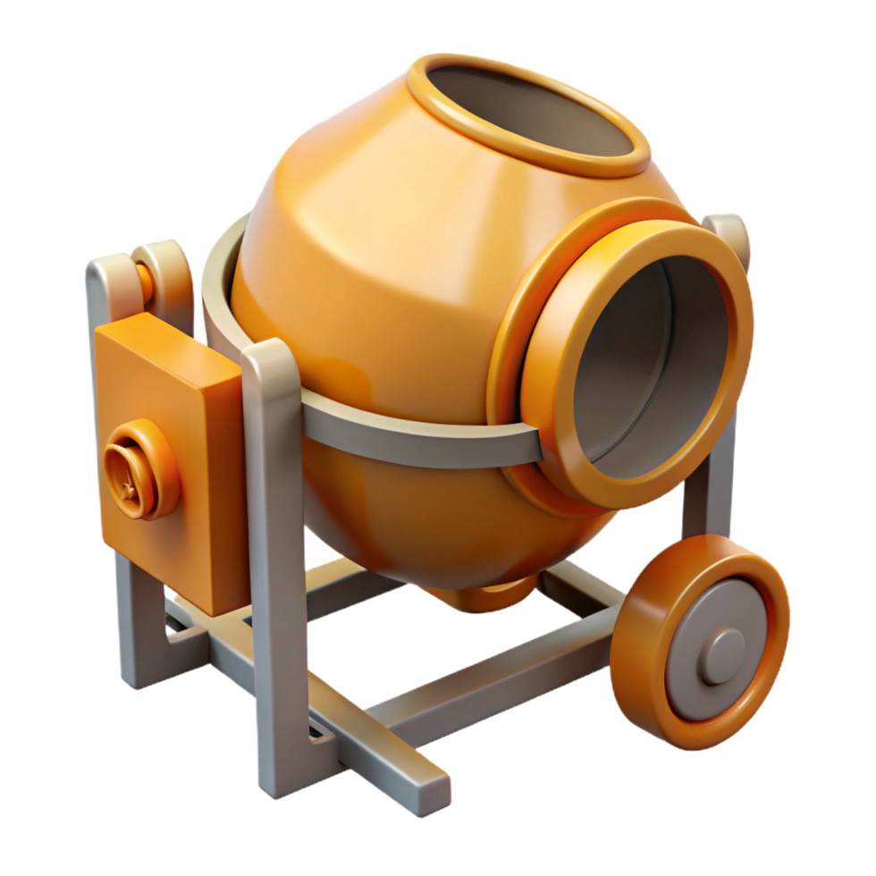 romantic serene Concrete mixer drum, NO BACKGROUND with Transparent Background. detailed png