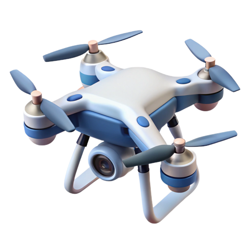 magnificent reflective elegant Drone quadcopter camera aerial photography NO BACKGROUND with Transparent Background. 8K png