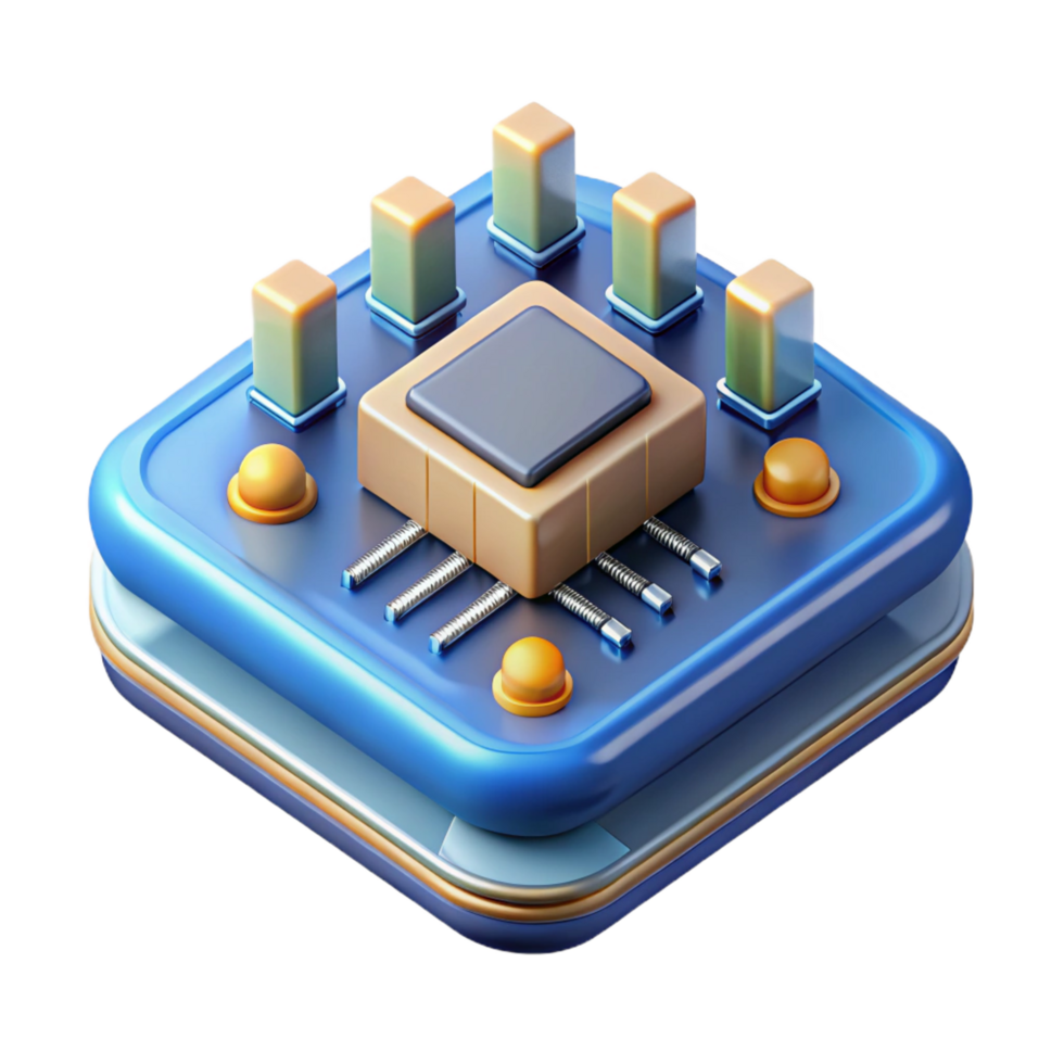 iconic gothic Microchip circuit board electronic components NO BACKGROUND with Transparent Background. masterfully captured png