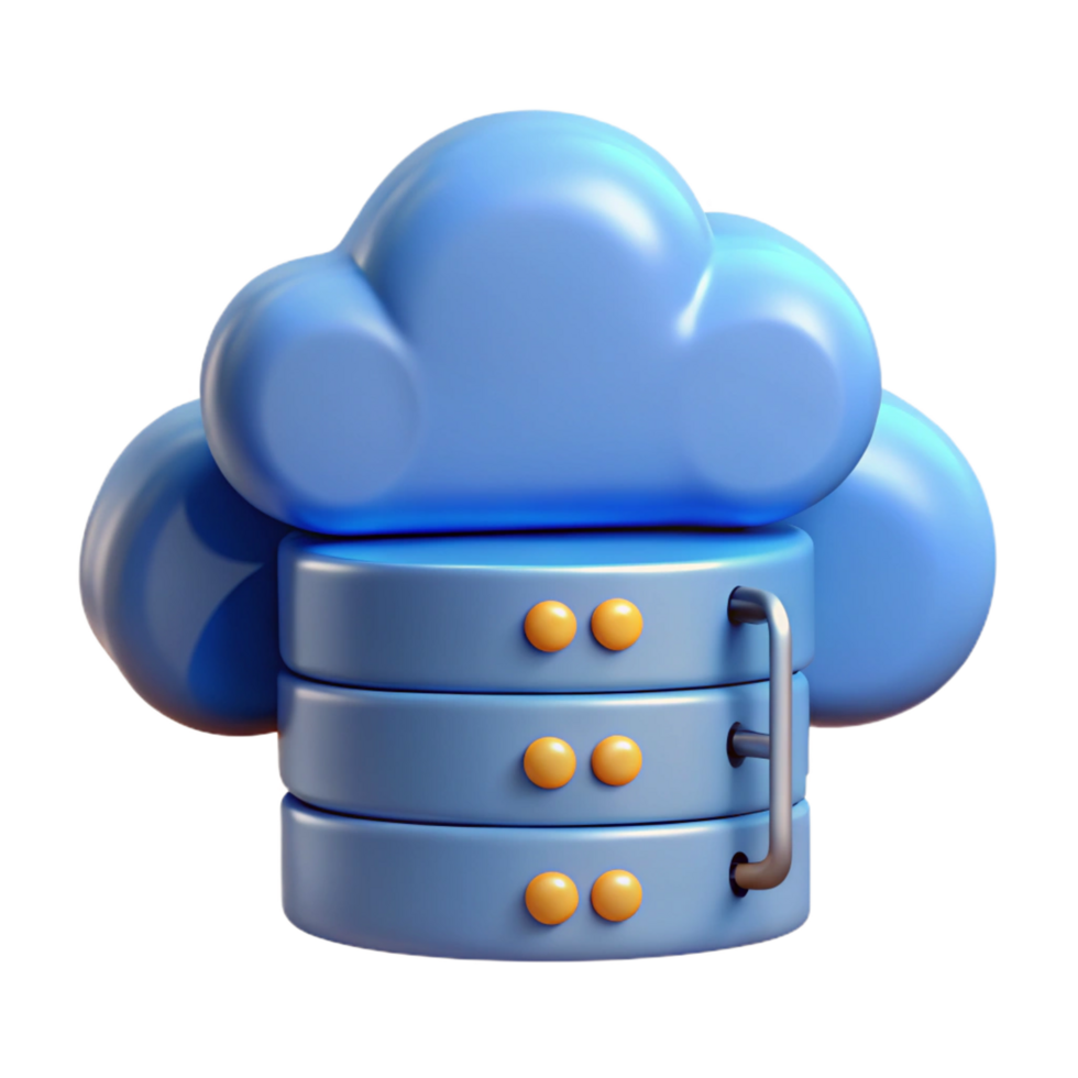 joyful mesmerizing Cloud computing data storage online server NO BACKGROUND with Transparent Background. authentic png