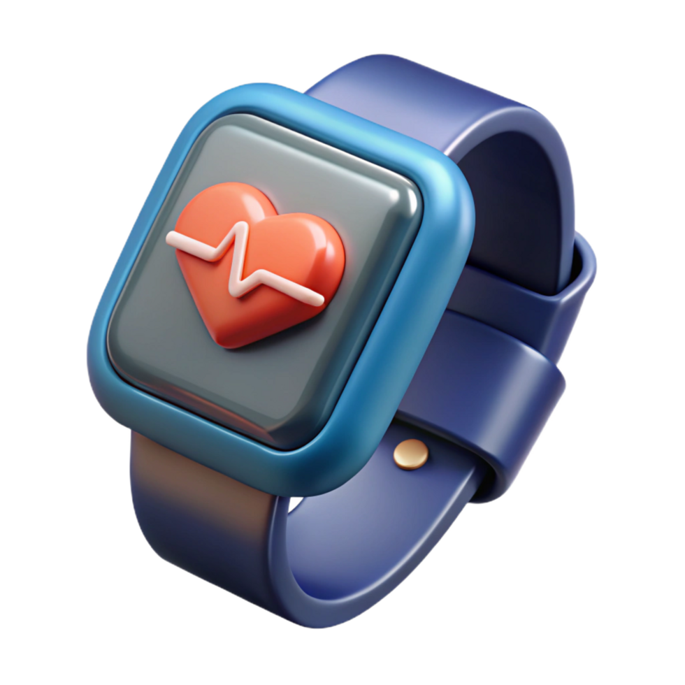 signature rustic Smartwatch displaying heart rate monitor data NO BACKGROUND with Transparent Background. genuine png