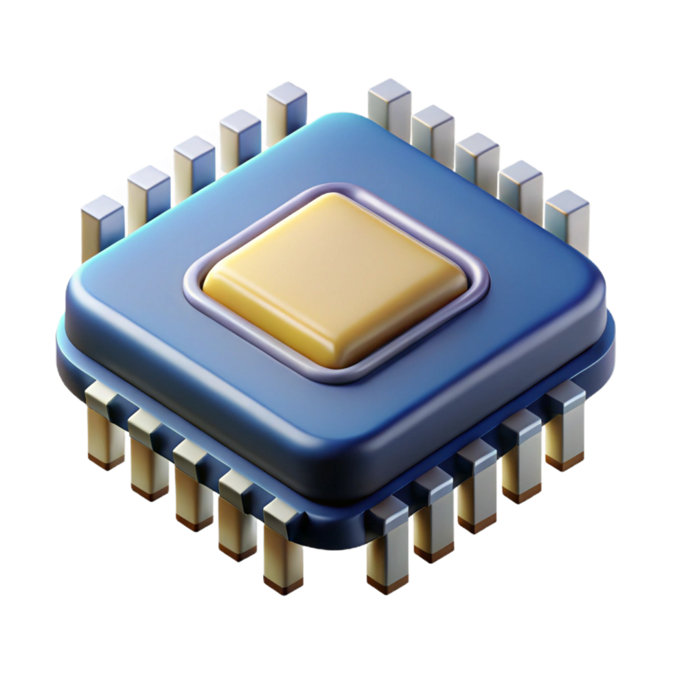 ipnotico elegante microchip processore computer hardware tecnologia no sfondo con trasparente sfondo. lusso png