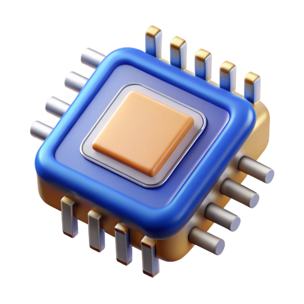 whimsical dazzling Microchip processor computer hardware technology NO BACKGROUND with Transparent Background. precision png