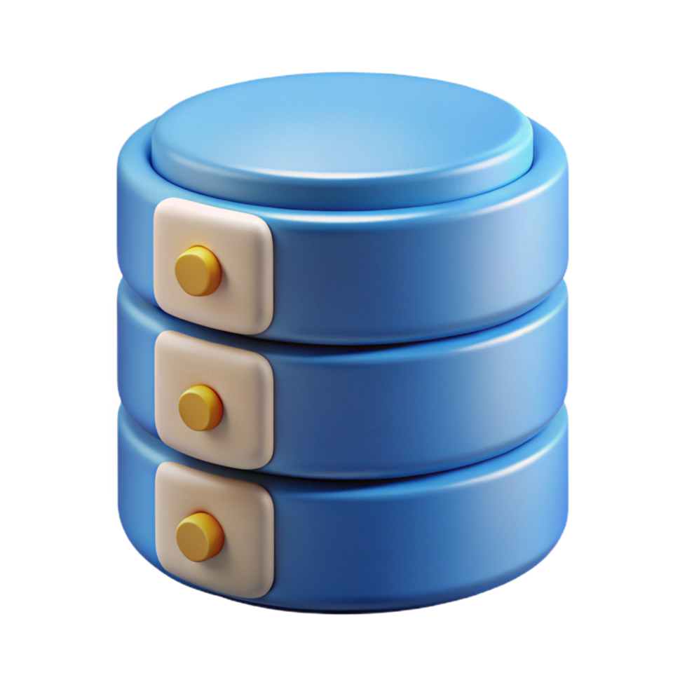 picturesque coastal Database icon data storage information management NO BACKGROUND with Transparent Background. premium png