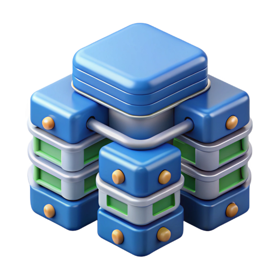 pristine reflective abstract Server blades data center network infrastructure NO BACKGROUND with Transparent Background. luxury png