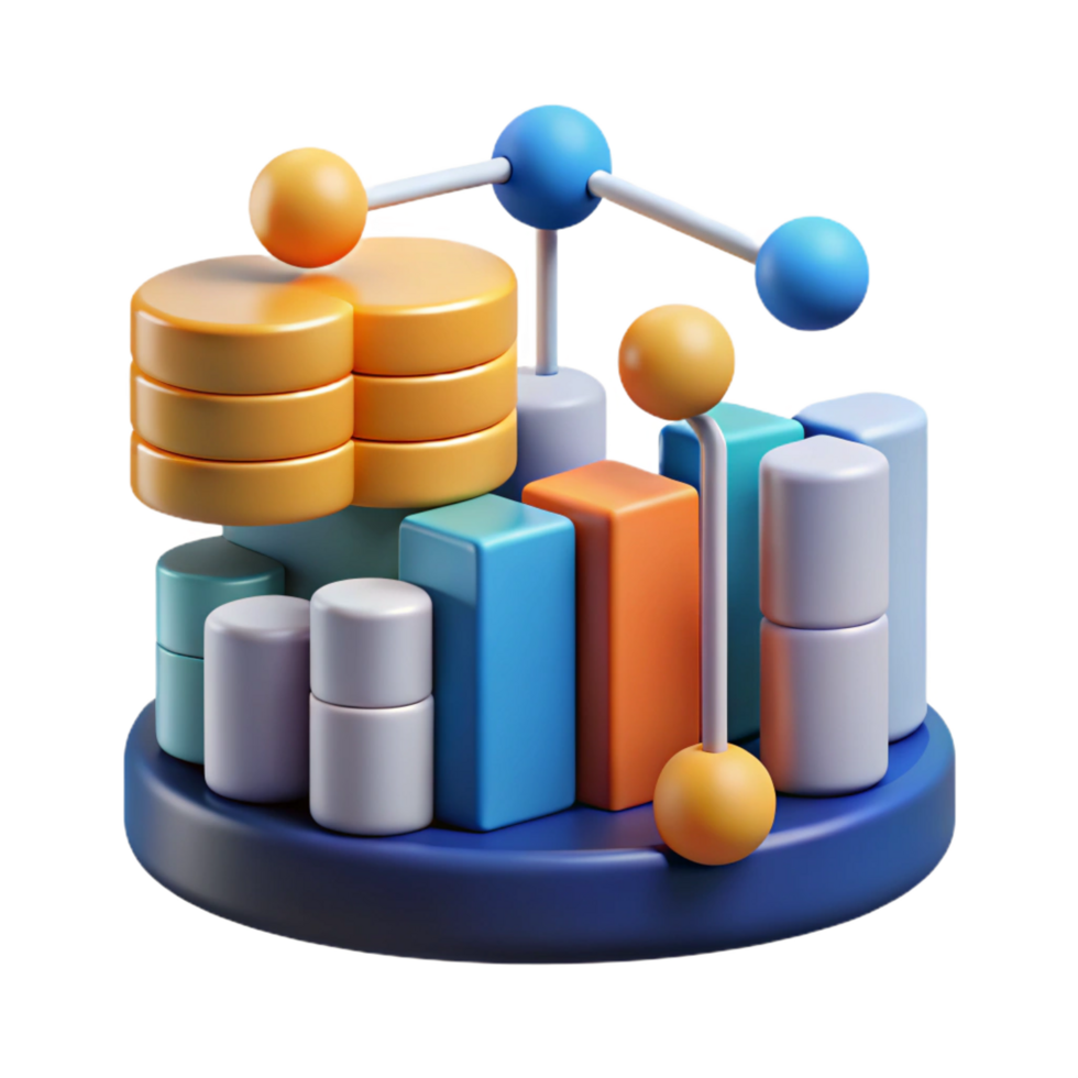 sumptuous impressionist Big data analytics information visualization data science NO BACKGROUND with Transparent Background. flawless png
