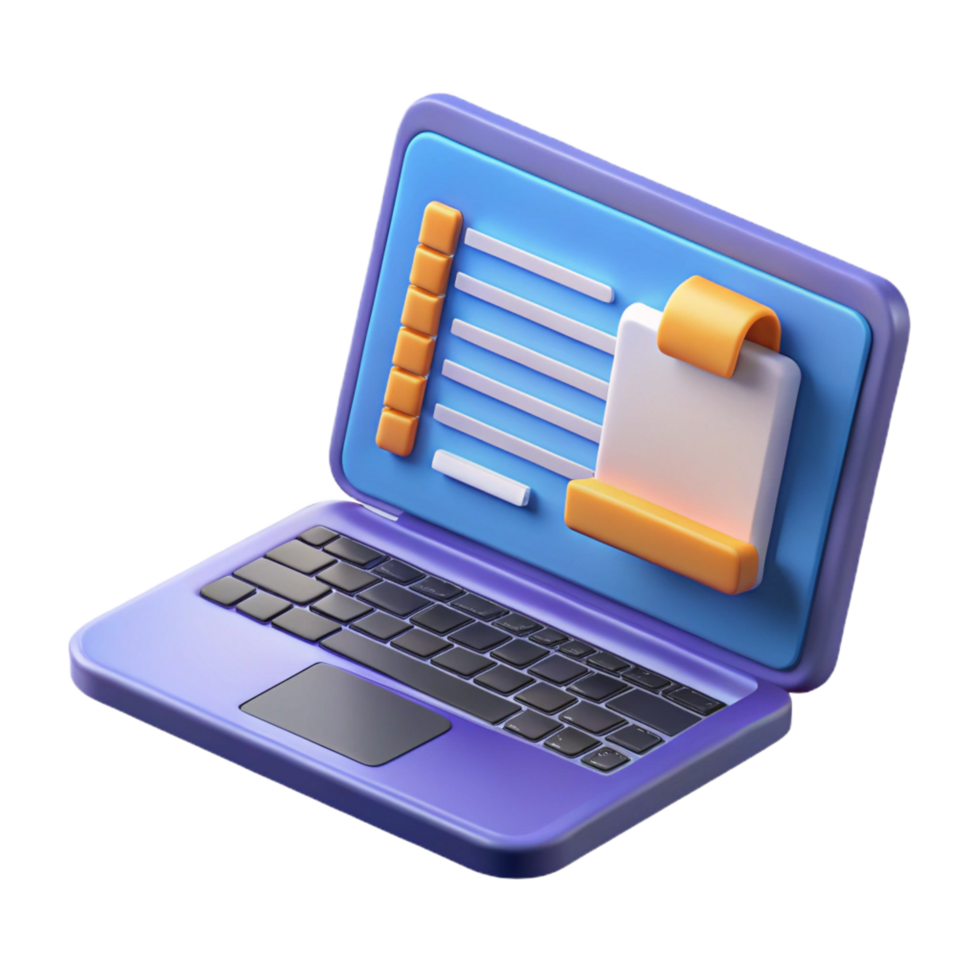 brincalhão imaculado computador portátil com codificação Programas aberto programação língua não fundo com transparente fundo. refinado png