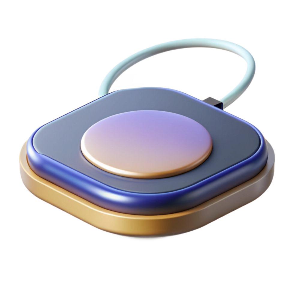 whimsical gorgeous Wireless charging pad smartphone charging technology NO BACKGROUND with Transparent Background. 8K png
