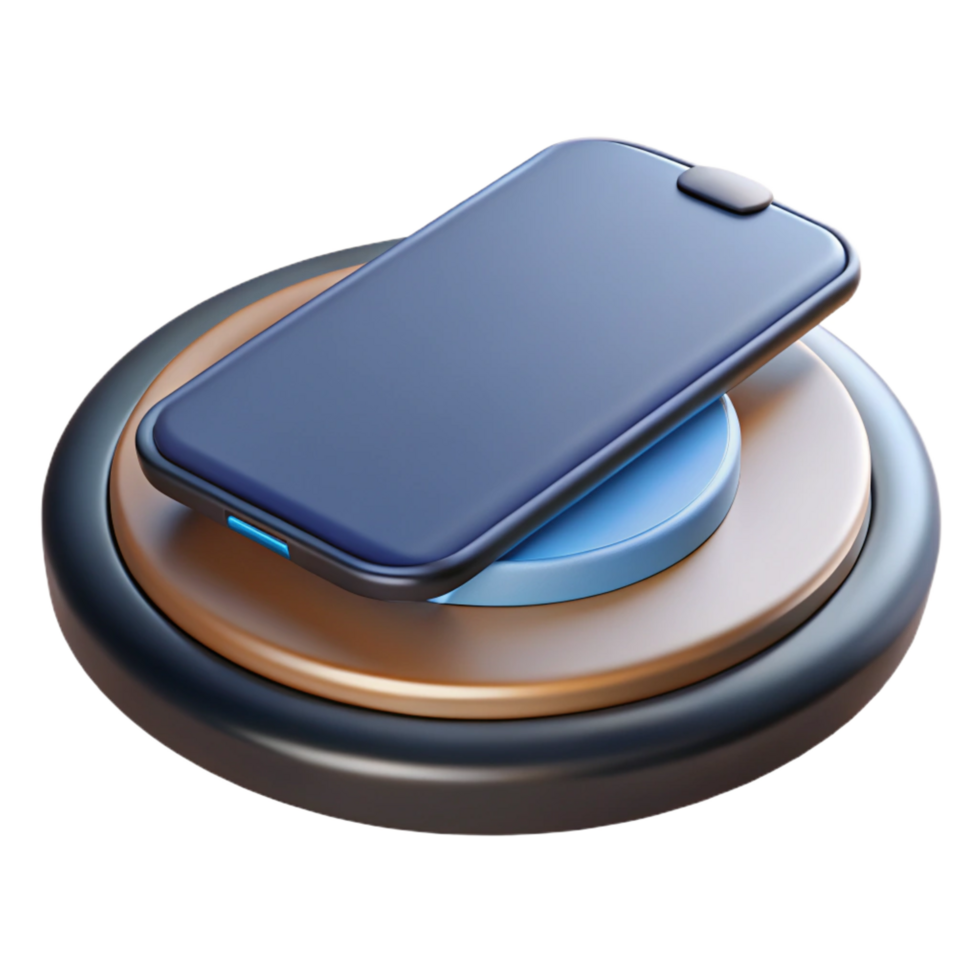 vibrant classic Wireless charging pad smartphone charging technology NO BACKGROUND with Transparent Background. impeccable png
