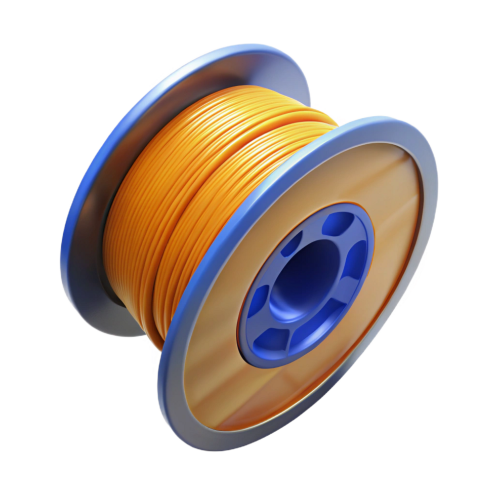 sought-after futuristic 3D printer filament spool PLA ABS material NO BACKGROUND with Transparent Background. impeccable png