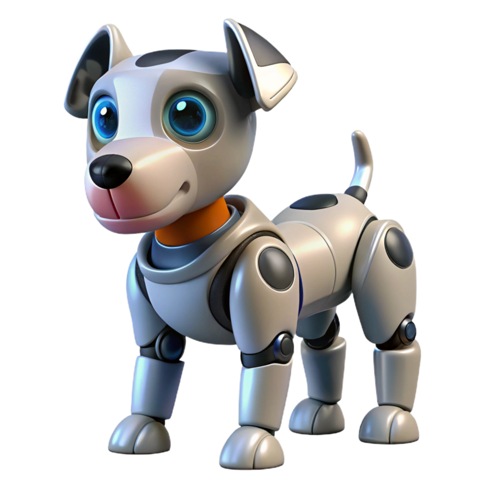 radiant dreamy baroque Robot dog artificial intelligence pet companion NO BACKGROUND with Transparent Background. exclusive png