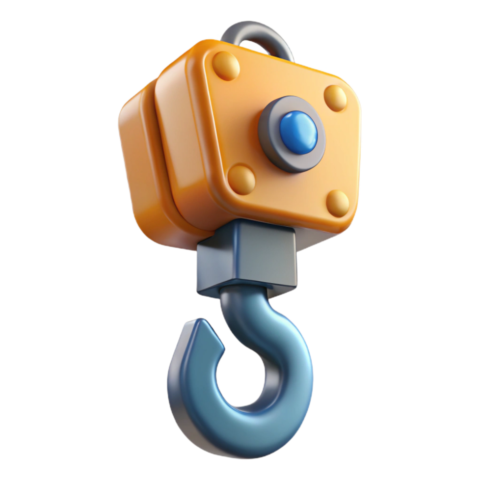 striking exemplary Construction crane hook, NO BACKGROUND with Transparent Background. png