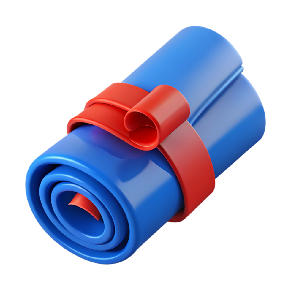 passionate dazzling Blueprints rolled up tied with red ribbon, NO BACKGROUND with Transparent Background. flawless png
