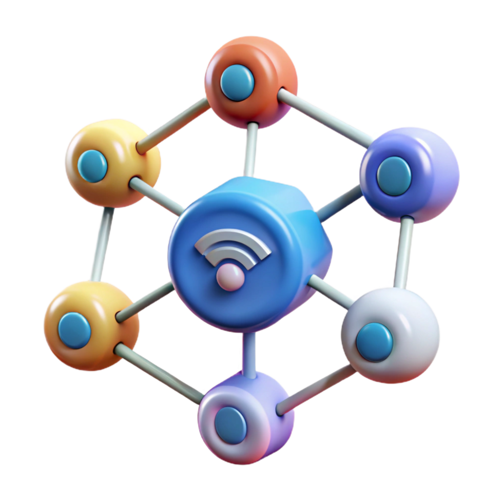radiant timeless Internet of Things IoT connected devices network NO BACKGROUND with Transparent Background. png