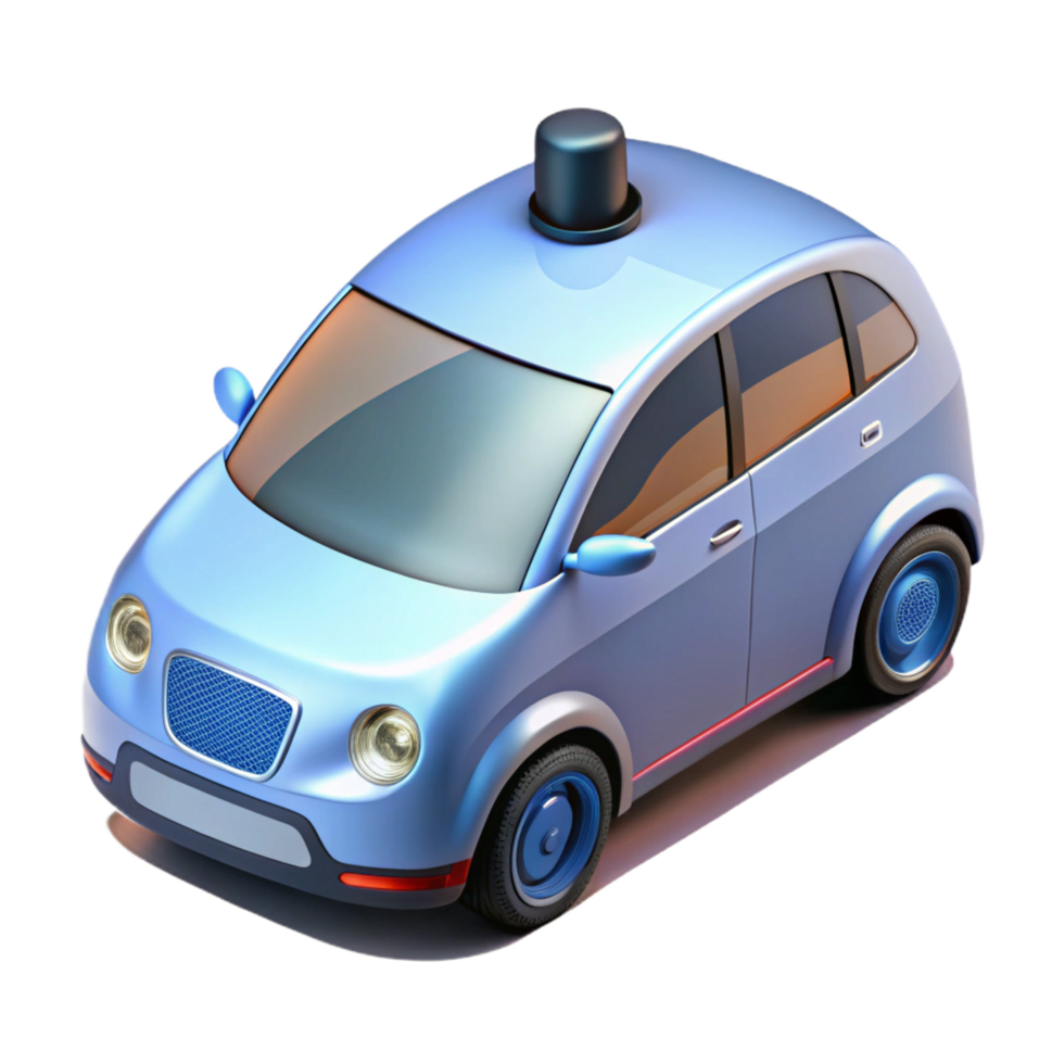 reflective picturesque Self-driving car autonomous vehicle technology NO BACKGROUND with Transparent Background. professional png