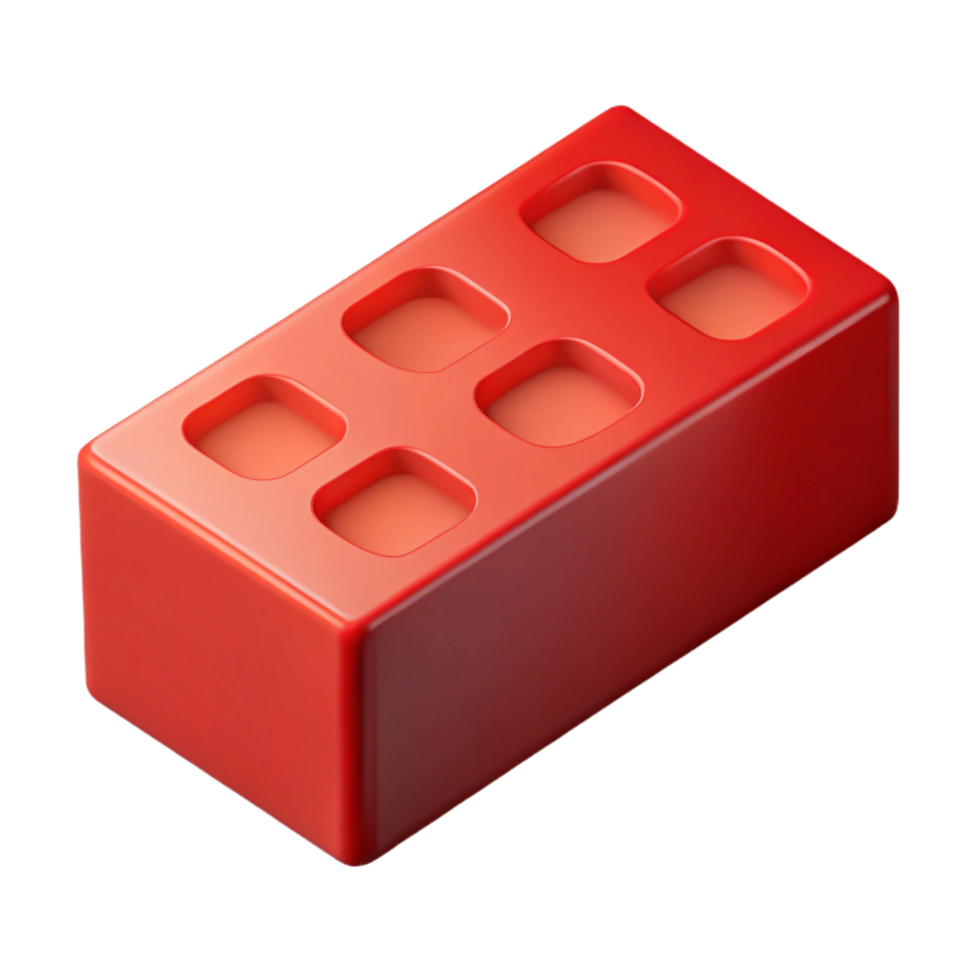 striking harmonious futuristic Brick, red, NO BACKGROUND with Transparent Background. precision png