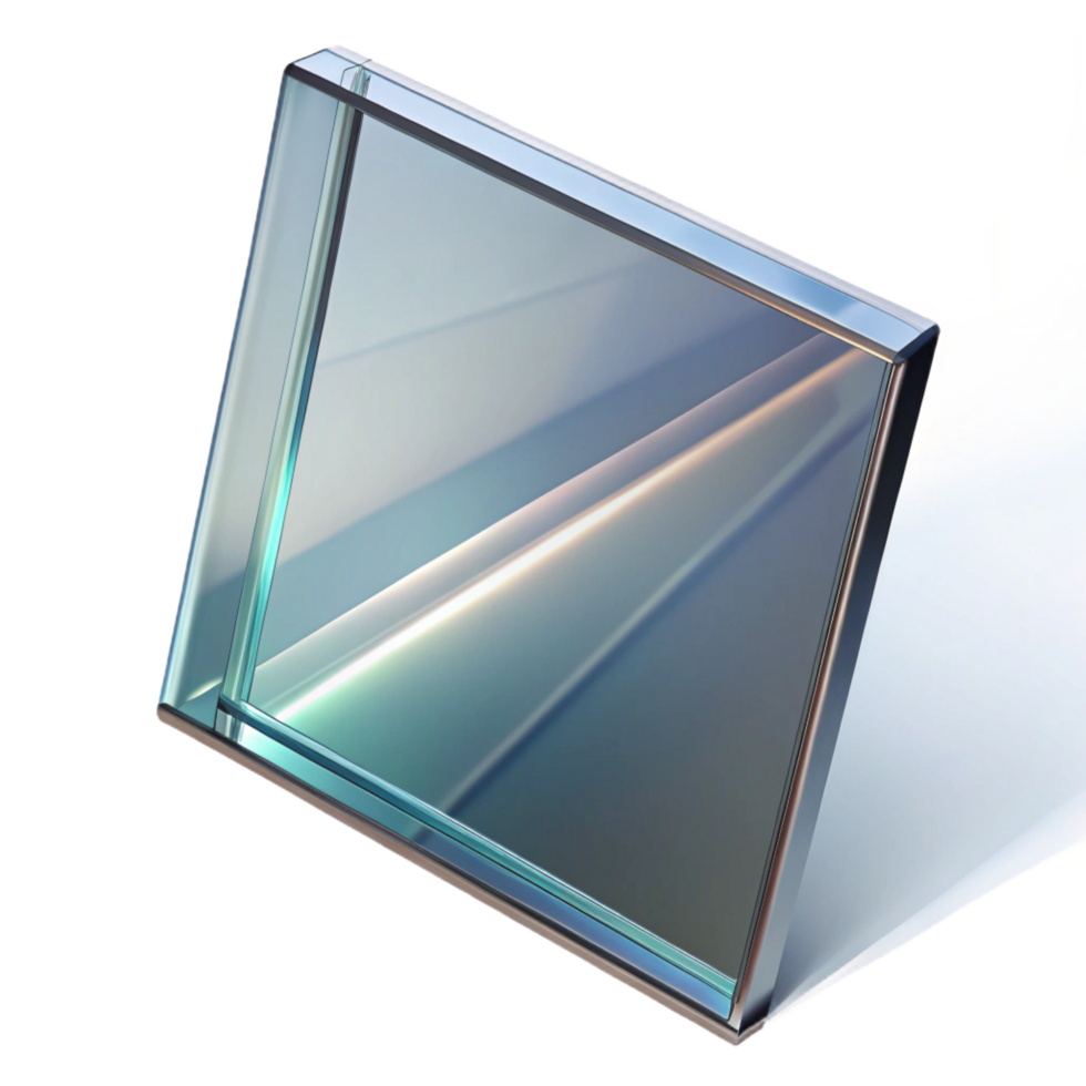 pristine rustic Glass panel, reflective, NO BACKGROUND with Transparent Background. 4K png